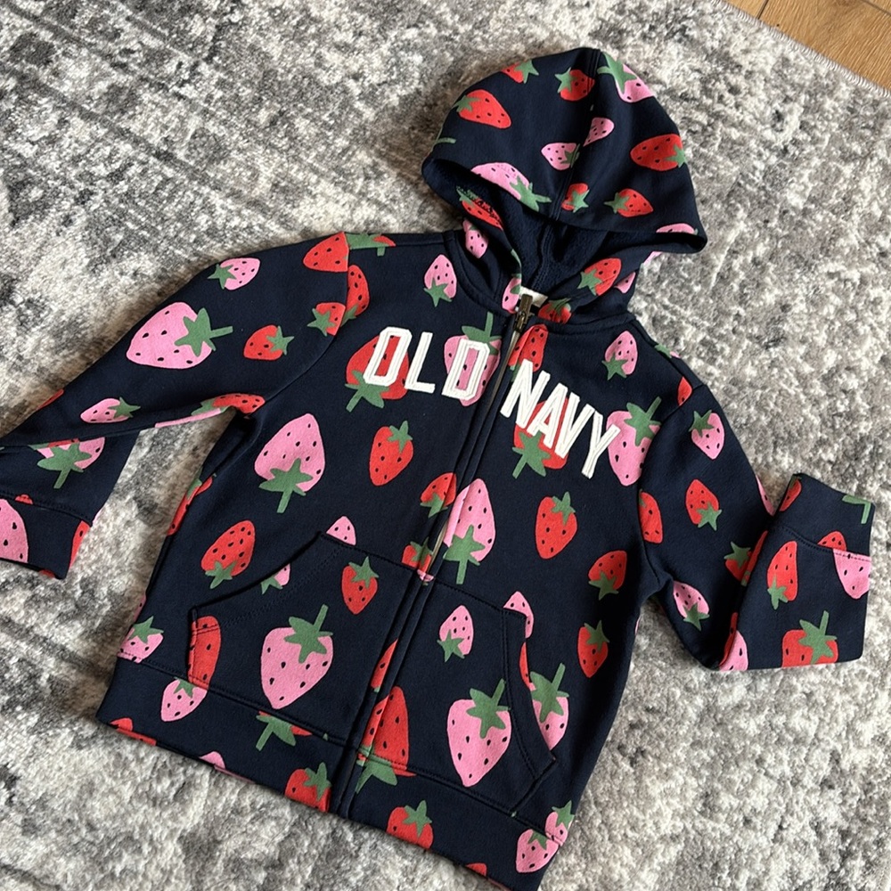 Old Navy 4t strawberry navy toddler hoodie